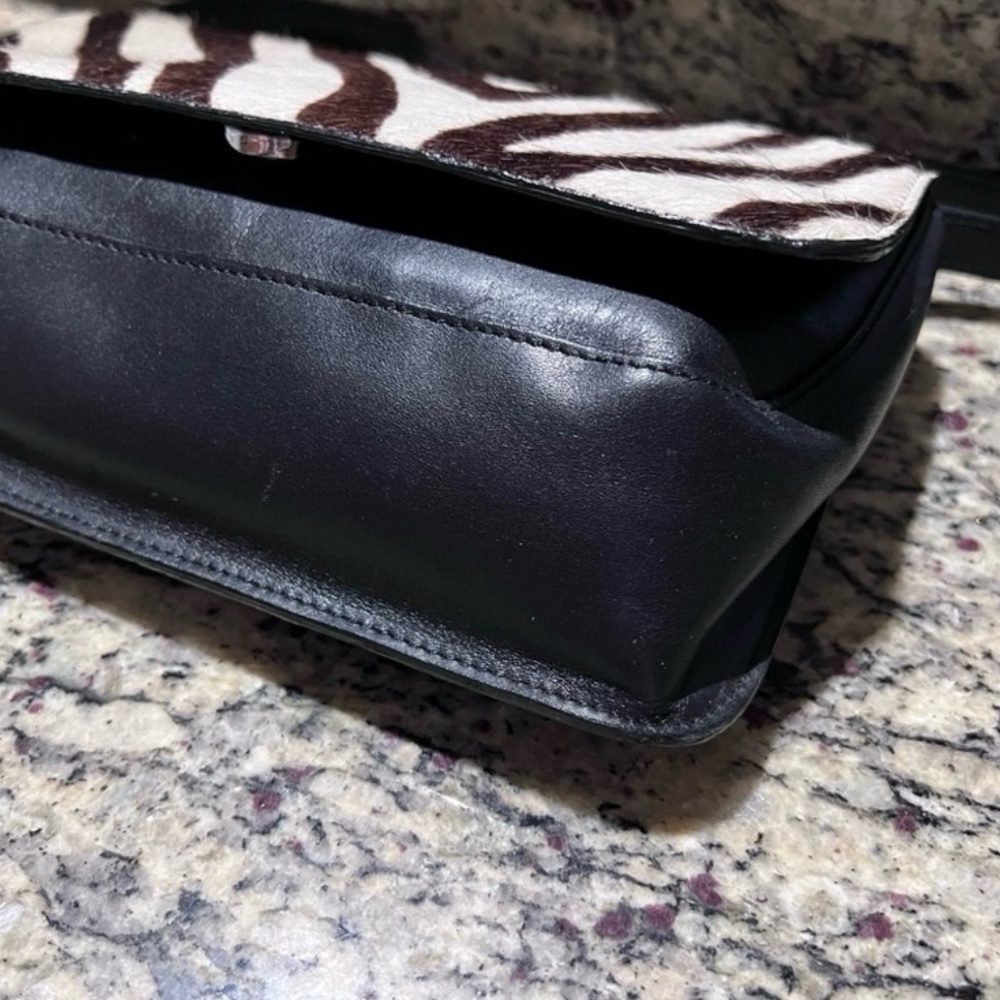 Adrienne Vittadini Zebra Pattern Shoulder Bag - Black and White - Picture 2 of 2